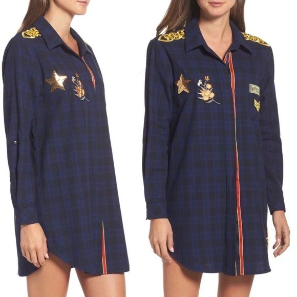 Plaid Patchwork Long Sleeves Flannel Shirt - Picture 1 of 6